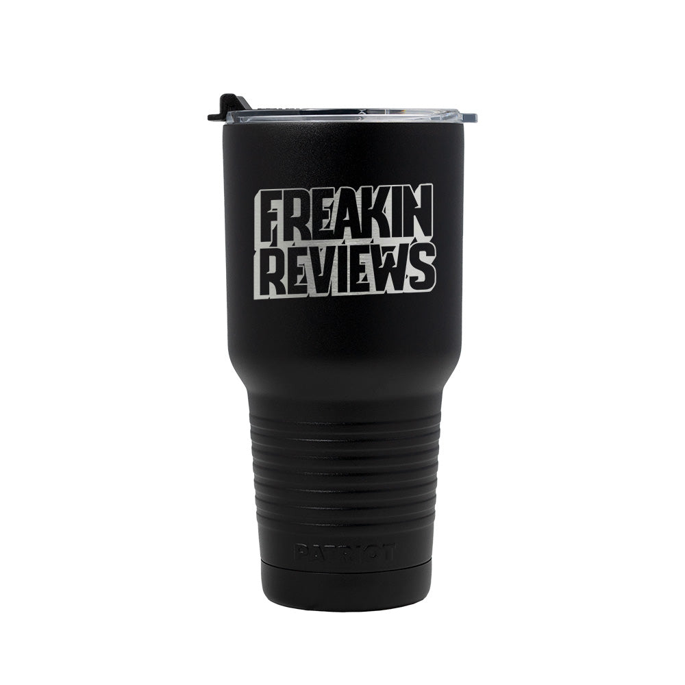 30oz Patriot Coolers Stainless Steel Tumbler |  Freakin Reviews Logo (Laser Engraved)