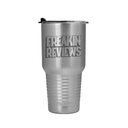 30oz Patriot Coolers Stainless Steel Tumbler |  Freakin Reviews Logo (Laser Engraved)