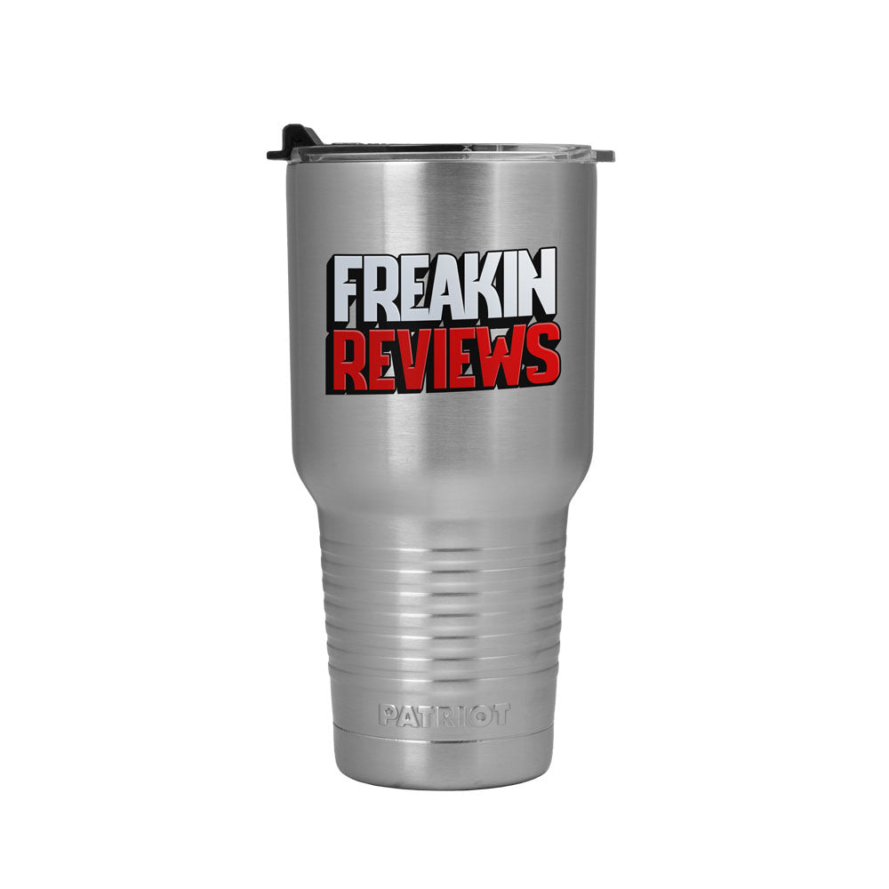 30oz Patriot Coolers Stainless Steel Tumbler |  Freakin' Reviews Logo (4 Color Process)