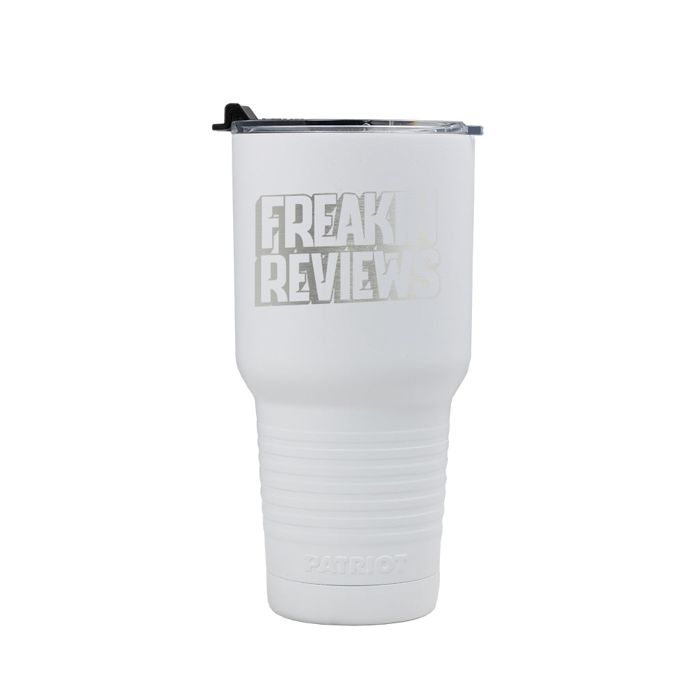 30oz Patriot Coolers Stainless Steel Tumbler |  Freakin Reviews Logo (Laser Engraved)